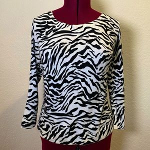 All Points | Zebra Long Sleeve Top L 🦓🖤✨
